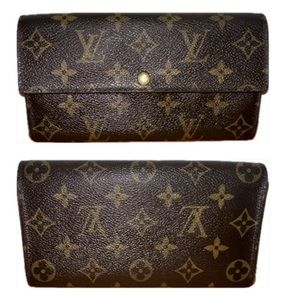 Louis Vuitton VINTAGE Portefeiulle long Sarah Bifold Wallet in Monogram Leather
